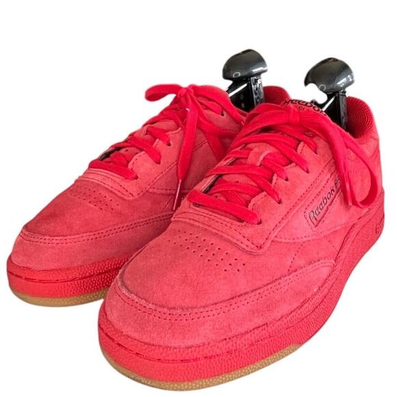 Mens Reebok Club C 85 FW6629 Suede Leather Running Athletic Sneaker Size 6 Red - Picture 2 of 6